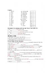 English Worksheet: TEST on Past Simple and Continuous, one/ones, musical instruments, verbs...