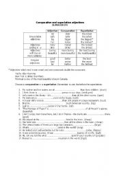 English worksheet: Comparative and superlative