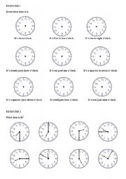 English Worksheet: Hours and time