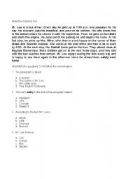 English worksheet: Simple Present worksheet dealing with Reading, Writing, Vocabulary and definitions