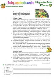 English Worksheet: Vegetarian Times