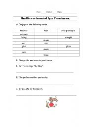 English Worksheet: Past Participle - Writing Practice