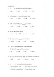 English worksheet: Modal ( Test )