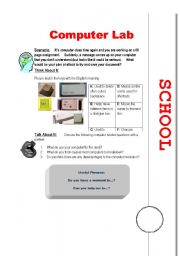 English Worksheet: In the computer Lab