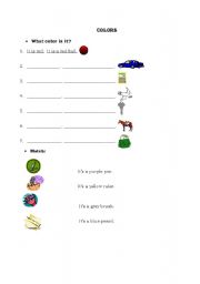 English worksheet: Colors and Things