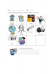 English Worksheet: Interest Inventory page 1