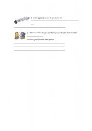 English worksheet: Interest Inventory page 3