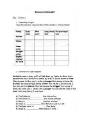 English worksheet: English worksheet