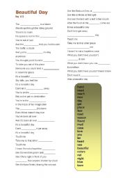 English Worksheet: U2 Beautiful day