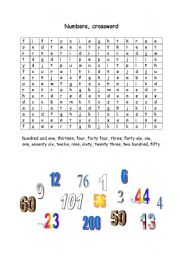 English worksheet: numbers