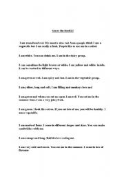 English Worksheet: Guess the Food!