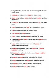 English Worksheet: How to get from Bed to Work
