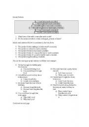 English Worksheet: Modal Perfect Verbs Advanced