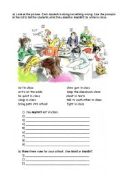 English Worksheet: Must or mustnt