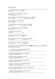 English Worksheet: Reported Speech