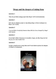 English Worksheet: Drugs and the dangers