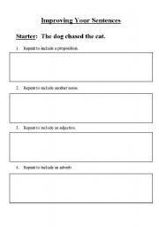 English worksheet: Improving your sentences