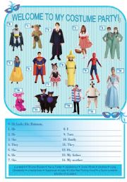 English Worksheet: THE COSTUME PARTY