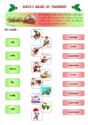 English Worksheet: Santas means of transport