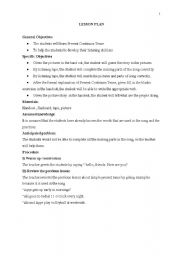 English worksheet: lesson plan