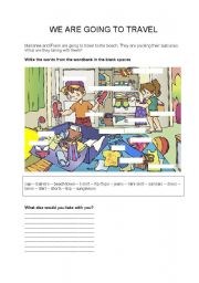 English Worksheet: WE ARE GOING TO TRAVEL