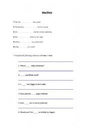 English worksheet: past simple