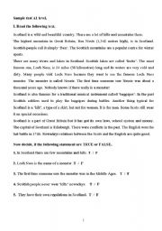 English worksheet: Sample elementary test