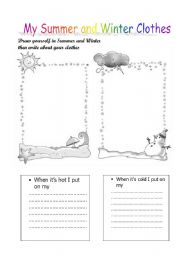 English Worksheet: summer and winter clothes
