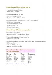 English Worksheet: prepositions of time