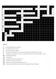 English Worksheet: Family crossword