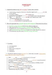 English Worksheet: English exercises for 2nd Bachillerato (Spanish students)