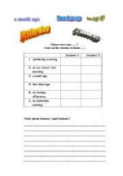 English Worksheet: Past Simple - class survey