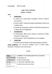 English Worksheet: Present Continuous 