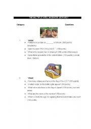 English Worksheet: THE MULTIPLE INTELLIGENCES JEOPARDY