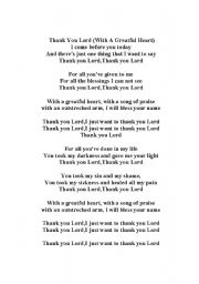English Worksheet: thnk you