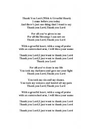 English worksheet: thnk you