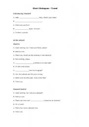 English Worksheet: Useful Short Dialogues - Travel