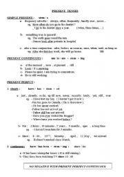 English worksheet: English tenses