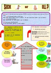 English Worksheet: SICK or ILL?