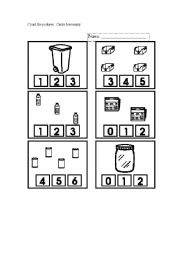 English Worksheet: Recyling counting sheet