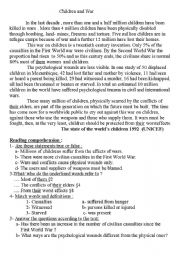 English Worksheet: Children and War