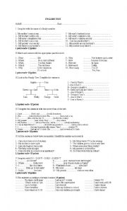 English Worksheet: Simple Present and Family