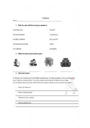 English worksheet: Extreme Sports