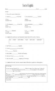 English worksheet: present simple