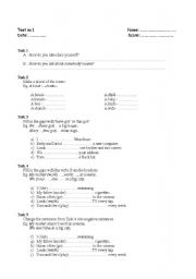 English Worksheet: Test present Simple + have got, etc