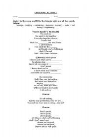 English Worksheet: English Song