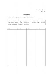 English Worksheet: town places pronunciation.