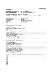 English worksheet: past simple tense