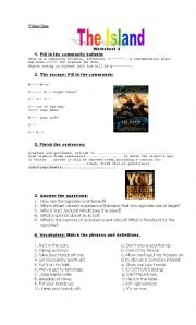 English Worksheet: The Island- Video Class- Worksheet 2-