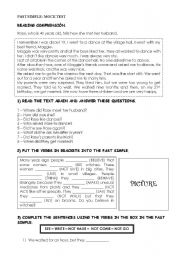 English Worksheet: PAST SIMPLE TEST